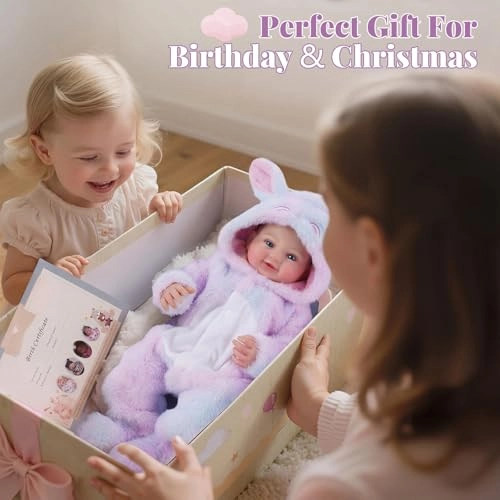 Reborn Baby Doll - 17 Inch Soft Fabric Body Baby Girl Ages 3+