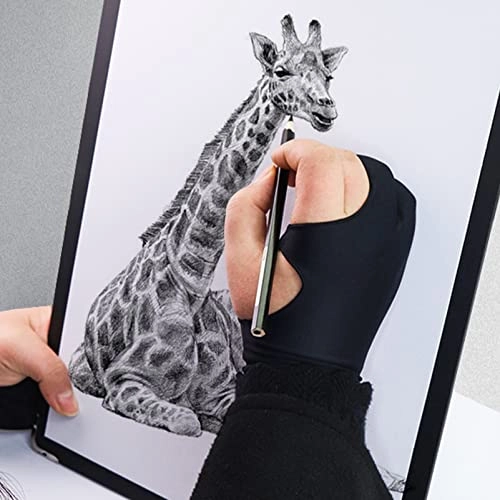 Artists Painting Glove - 4pcs Two Finger Black