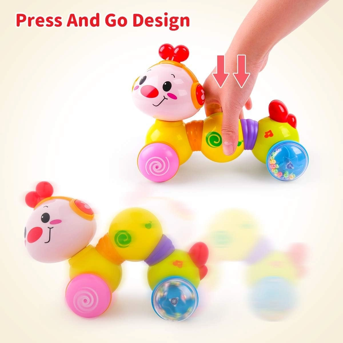 Caterpillar Press & Go Toy - 6 To 12 Months
