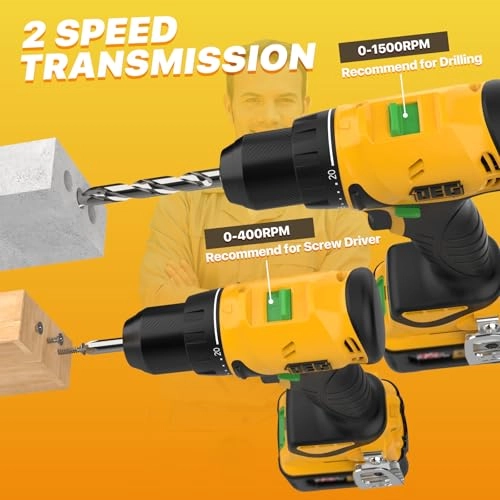 Cordless Drill/Driver - 12V 3/8" Keyless Chuck 20+1 Torque