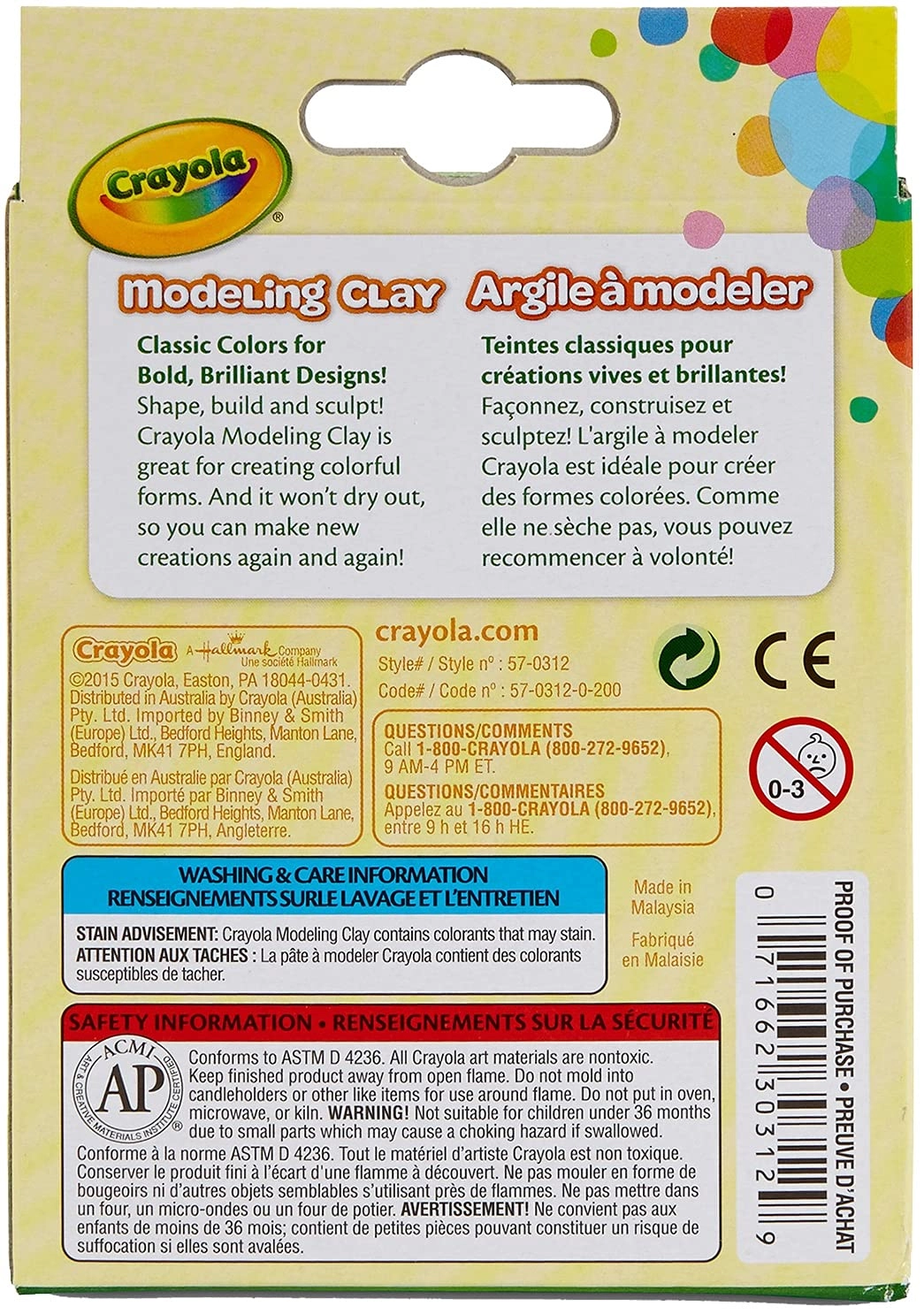 Modeling Clay - CRAYONS 150g 8pcs.