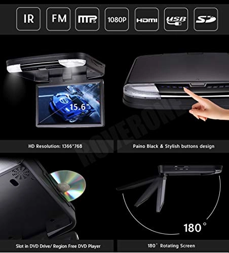 Car Roof Mount DVD Player - 15.6 Inches