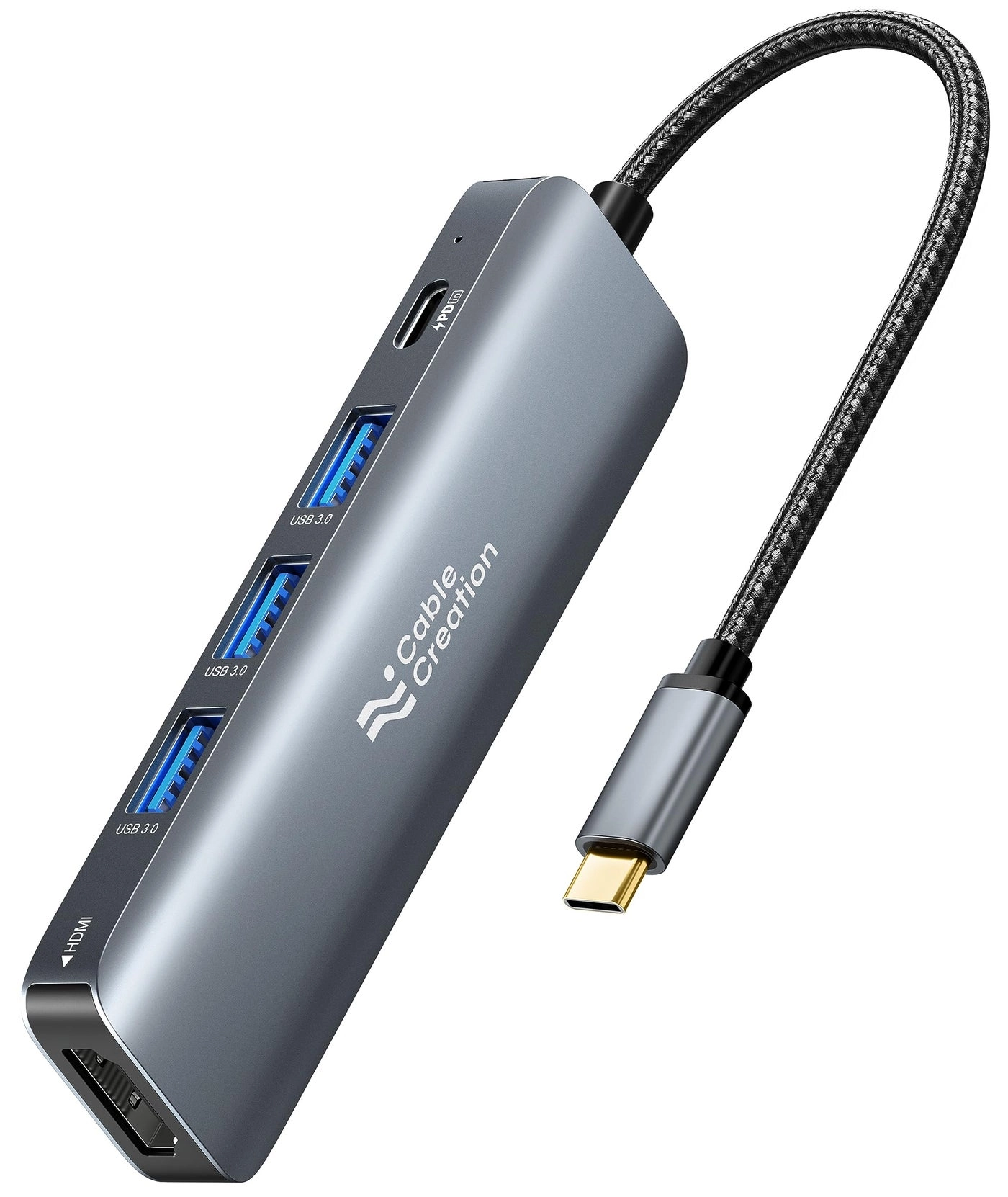 CableCreation 5-in-1 USB C to HDMI Multiport Adapter - USB 3.0 4K@30Hz