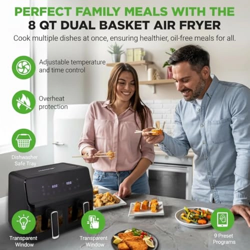 Double Basket Air Fryer NCAF5508AT.5