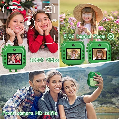 Instant Print Camera - 2.4-inch 12MP 1080P