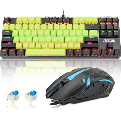 75% Mechanical Gaming Keyboard + Ergonomic Gaming Mouse - Wired