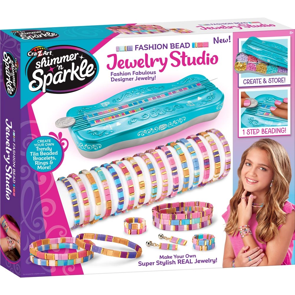 SHIMMER N SPARKLE Tila Bead Jewelry Studio - Ages 8+ Jewelry Kit