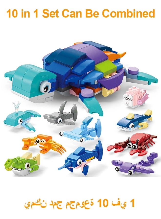 Mini Building Blocks - 10 In 1 Marine Animals DIY