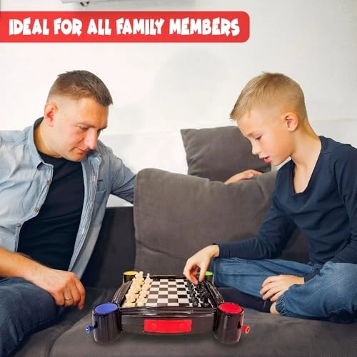 4 in 1 Family Board Games Set - Chess Checkers Ludo