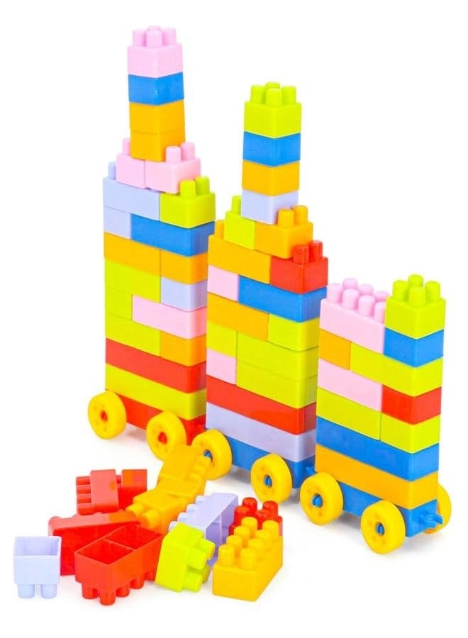 Toy Vibes Plastic Junior Builders Building Blocks - 1-155 pcs