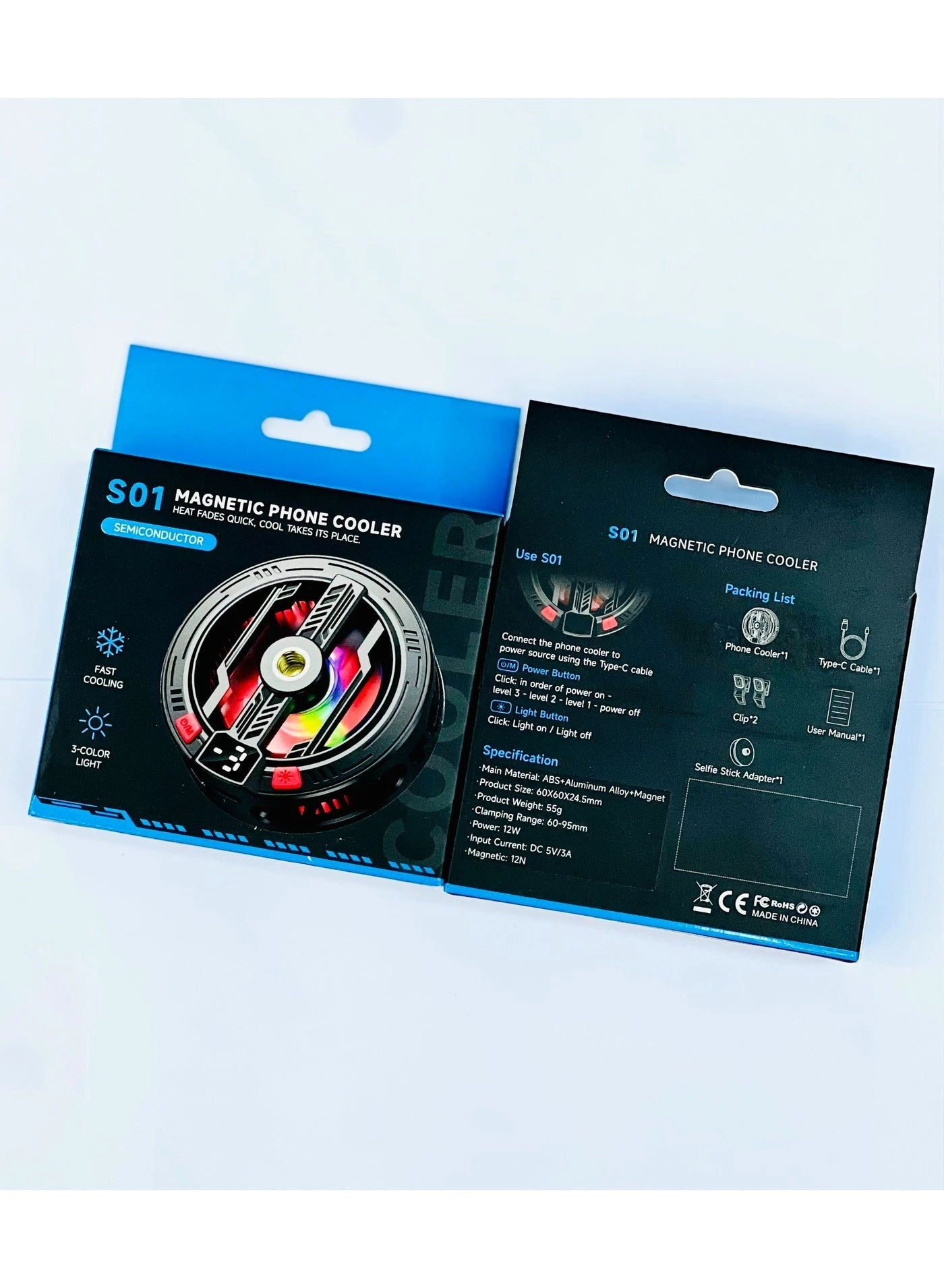 S01 Magnetic Phone Cooler - Compact Semiconductor Fan