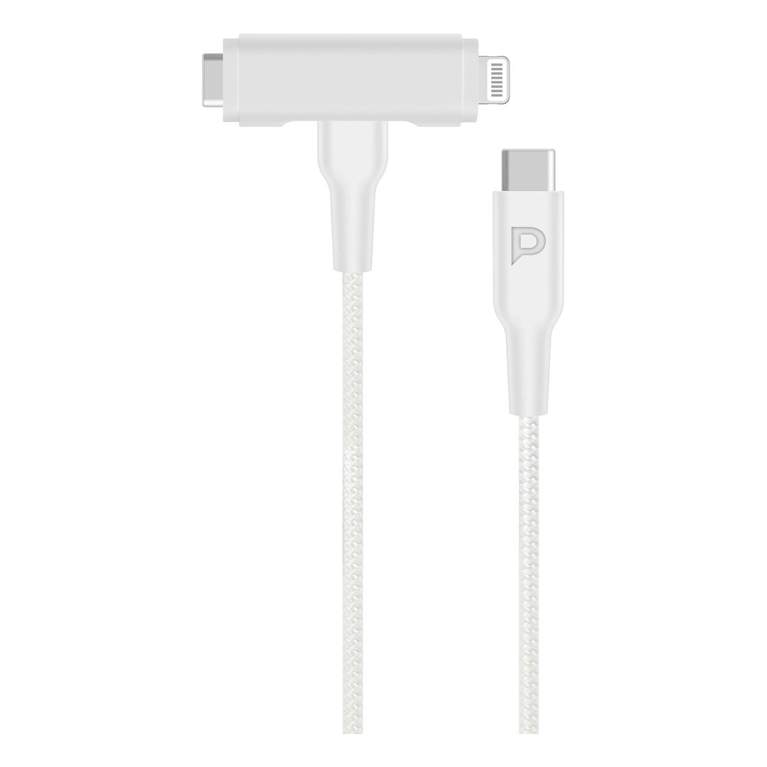 Powerology Braided USB-C to USB-C + Lightning Data & Fast Charge Cable 60W USB-C to Lightning 1.2m