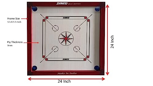 ECO Carrom Board - Wooded Coins Striker