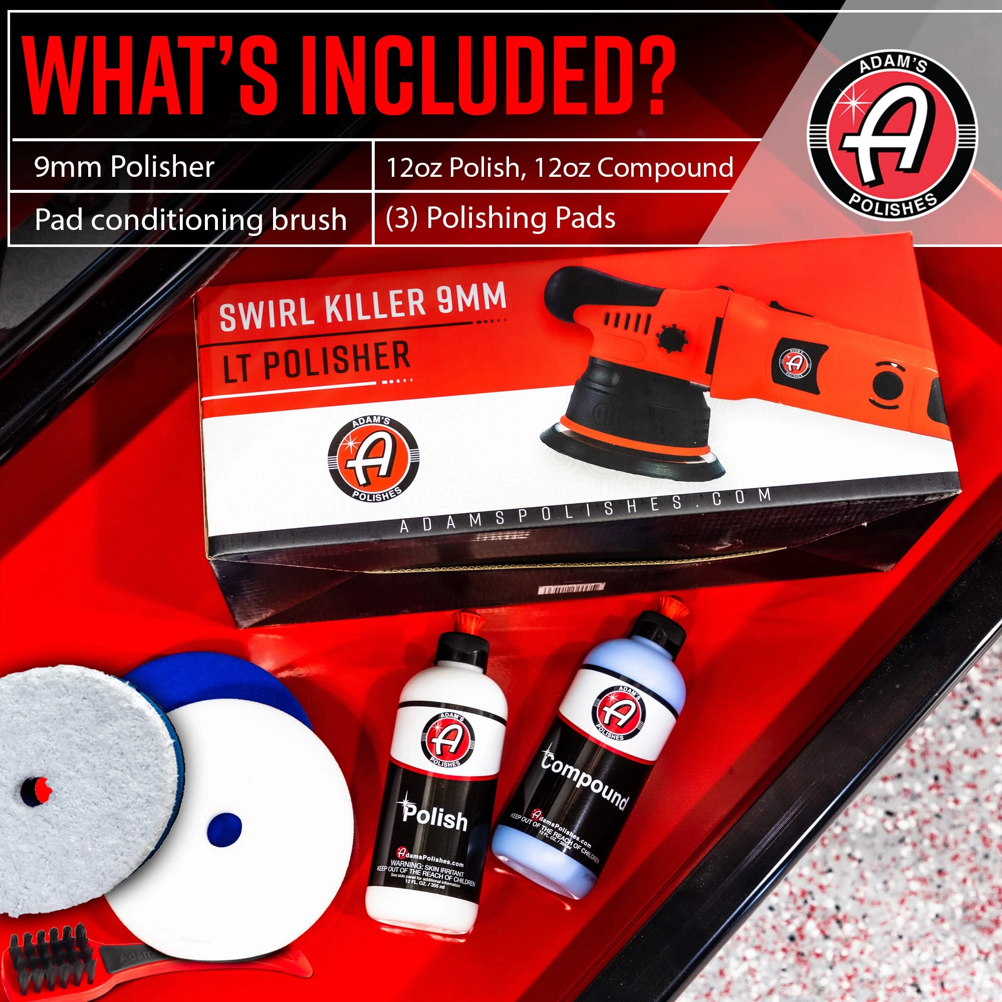 9mm Dual Action Car Polishing Kit - 1000W
