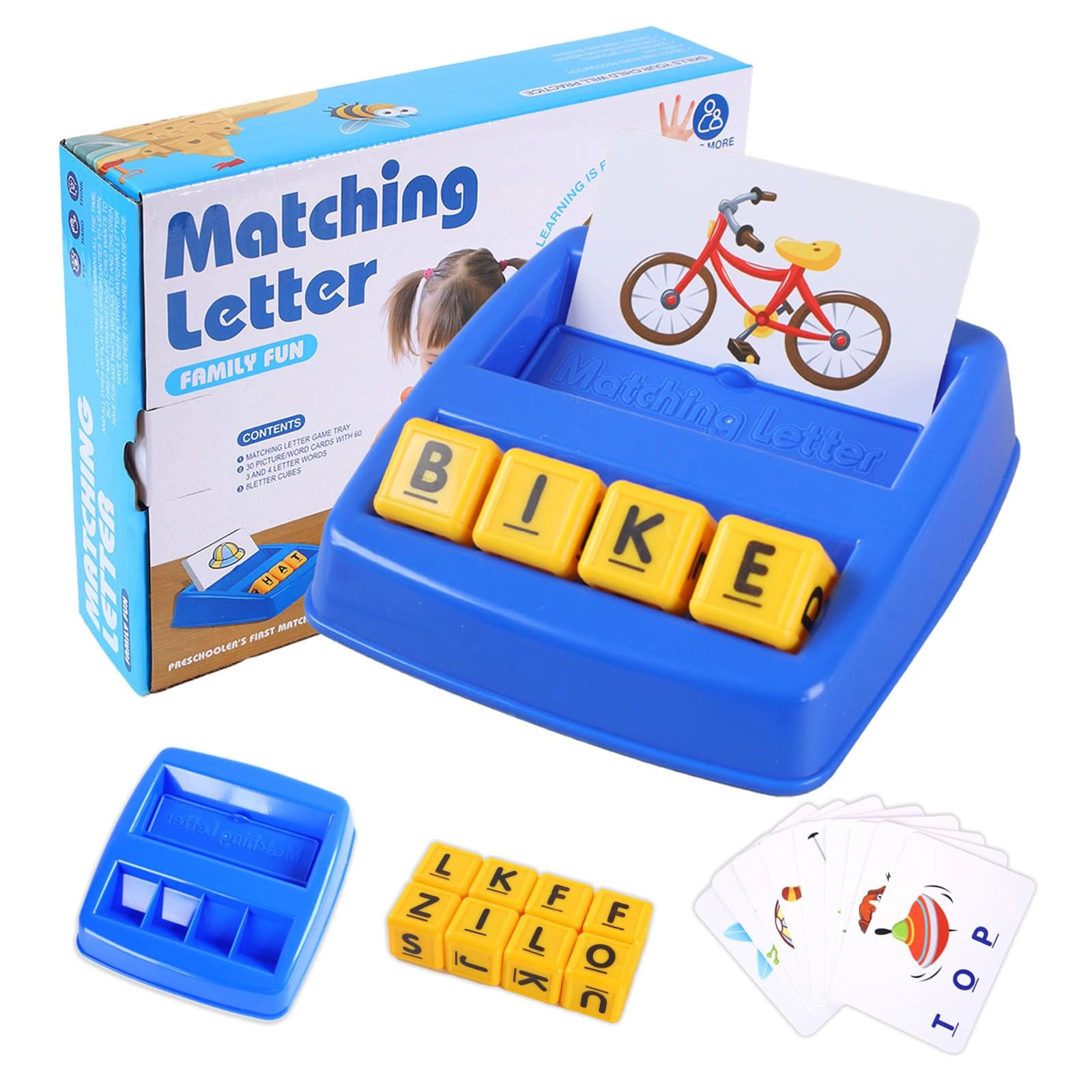 MOXYOY 60 Word Spelling Game Set - 3 4 5 6 7 years old 41 pieces