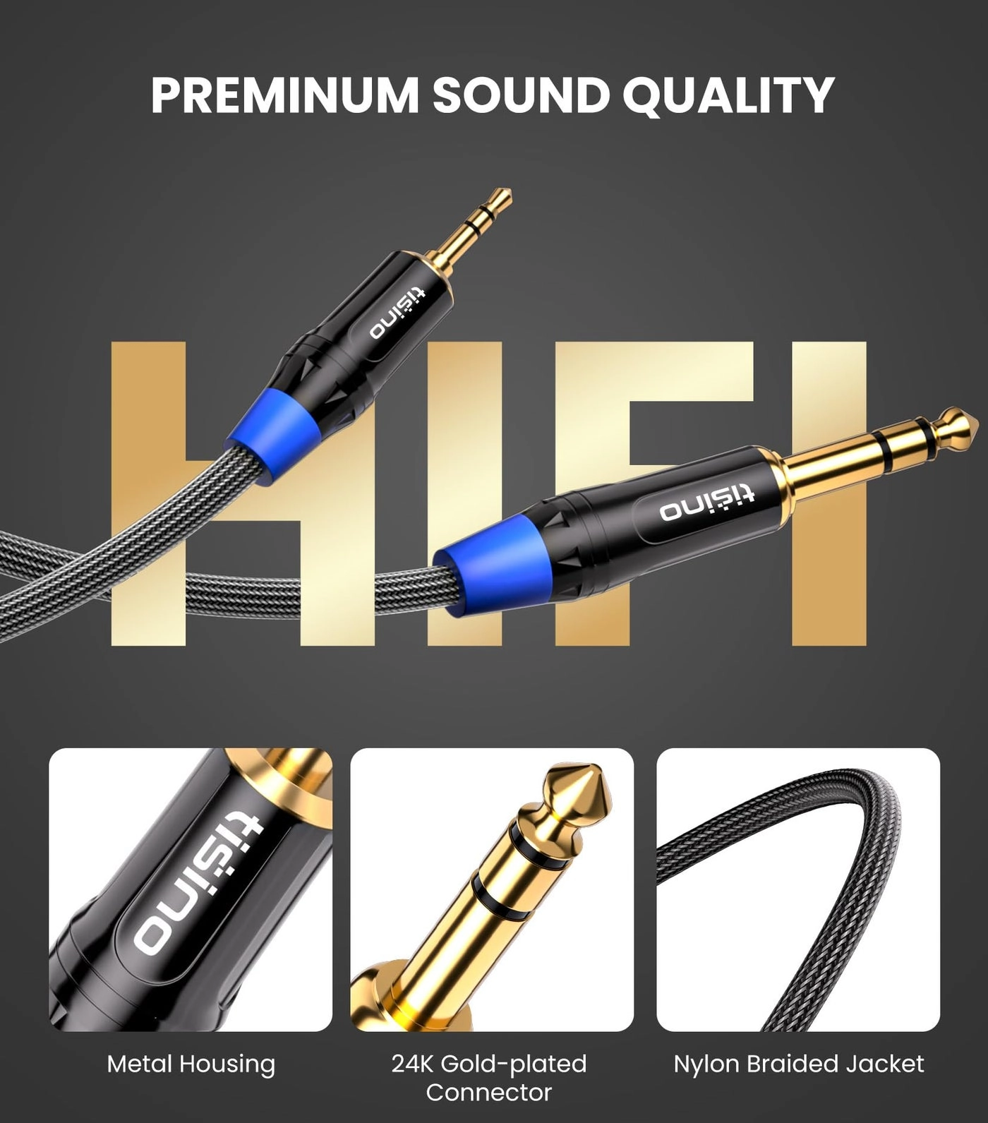 1/8 to 1/4 Stereo Cable - for Universal 6ft