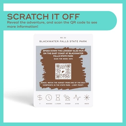 West Virginia Adventure Bucket List - 50 Scratch-Off Cards