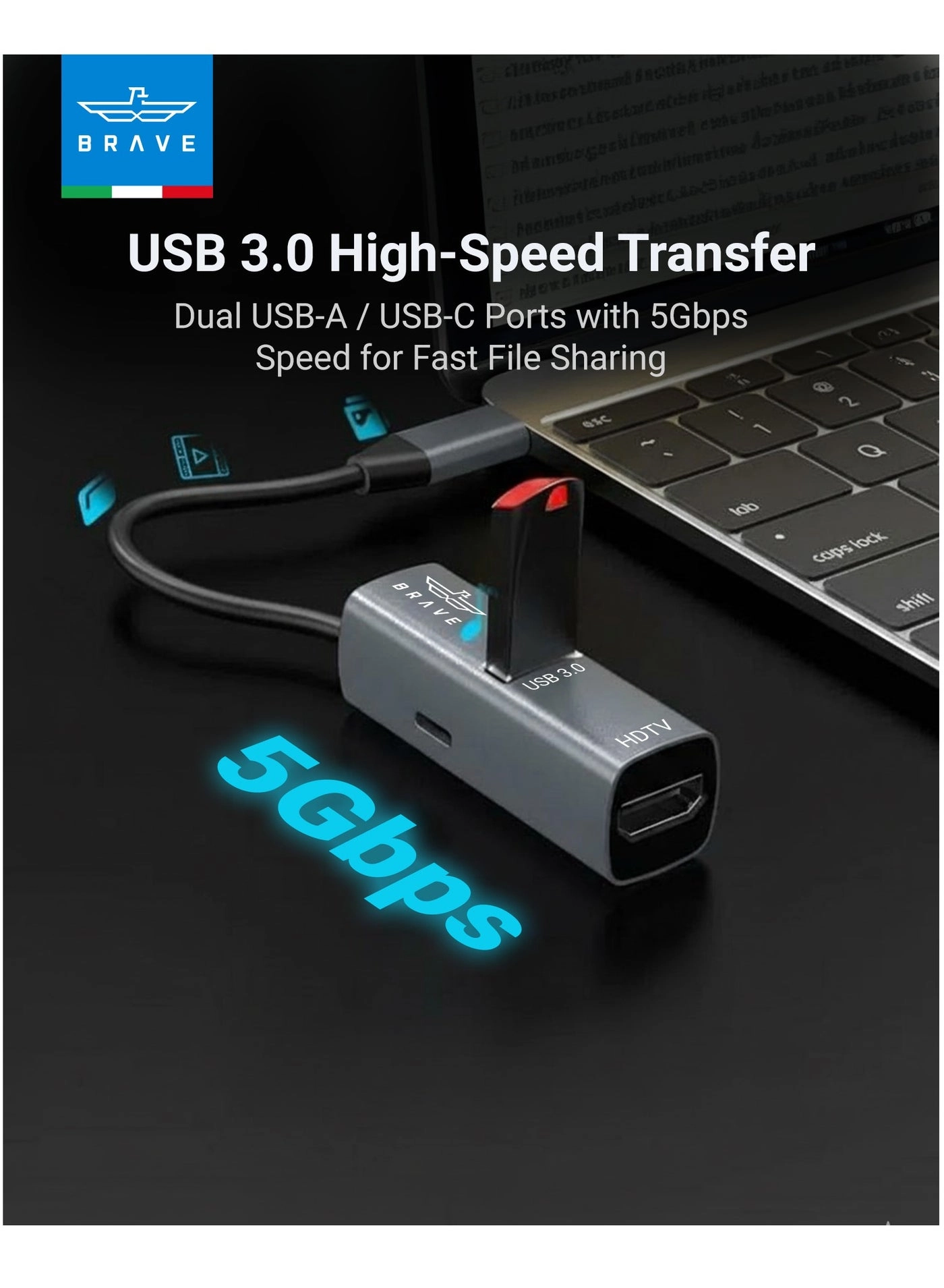 BH-03 - 4K HDMI 30Hz 100W Power Delivery 5Gbps USB 3.0
