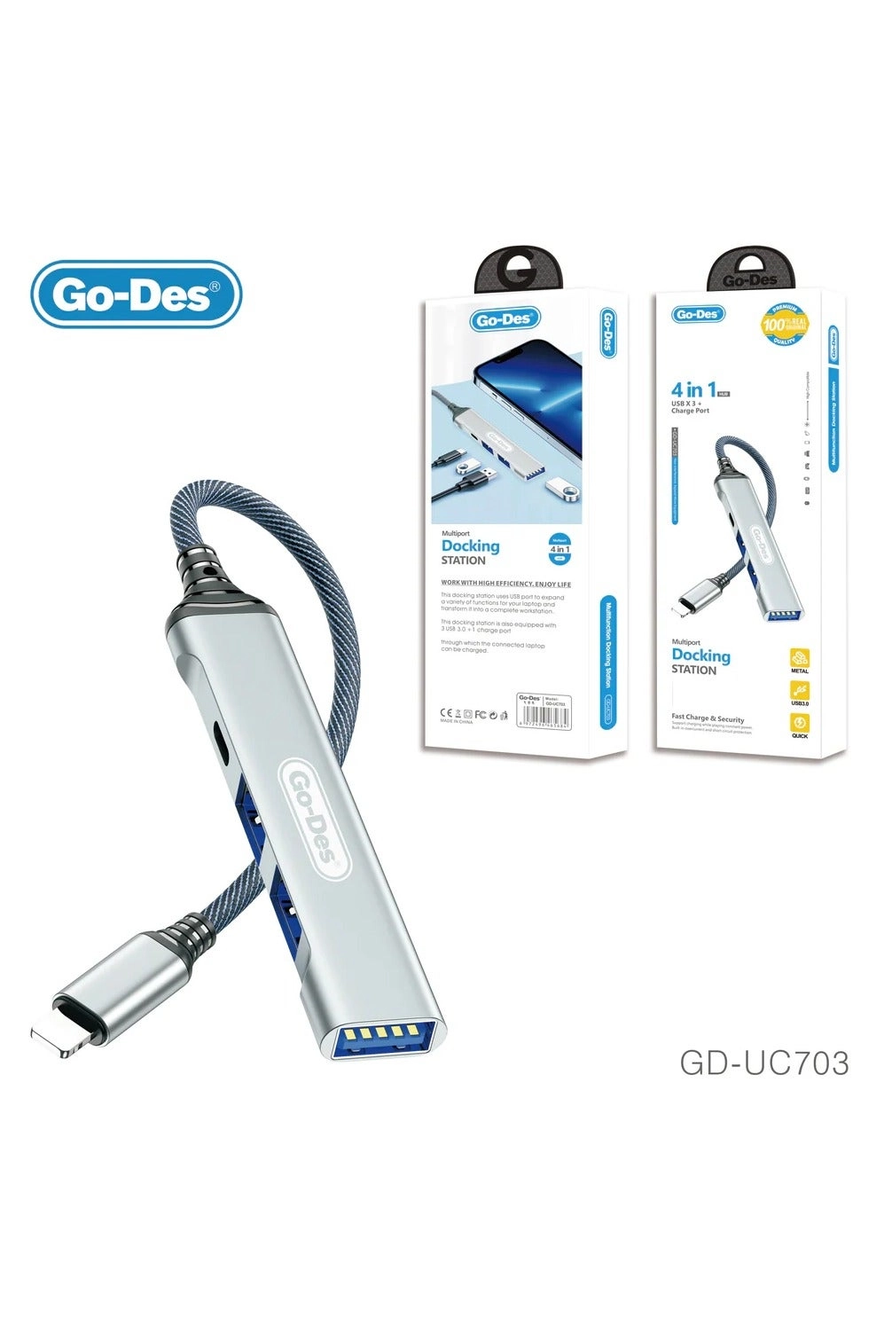 GO-DES Multifunction USB - 4-in-1 3 USB 3.0 ports