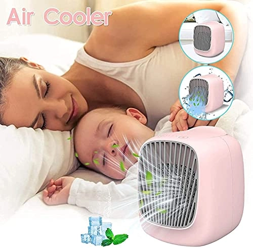 Personal Air Cooler - Portable 3 Wind Speeds 7 Colors LED Lights
