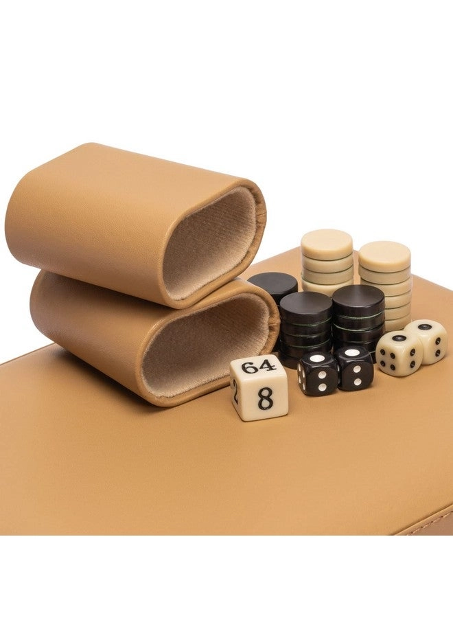 Backgammon Mini Game Set - Magnetic Travel Leatherette
