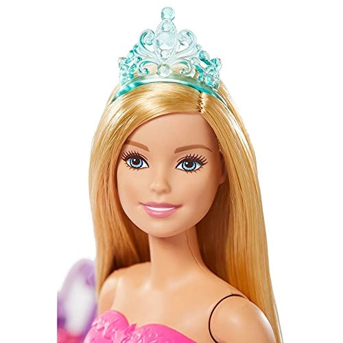 Barbie Dreamtopia Princess Doll - 11.5-in Blonde + Fantasy Horse - Translucent Yellow Wings + Chariot - Vibrant Pink