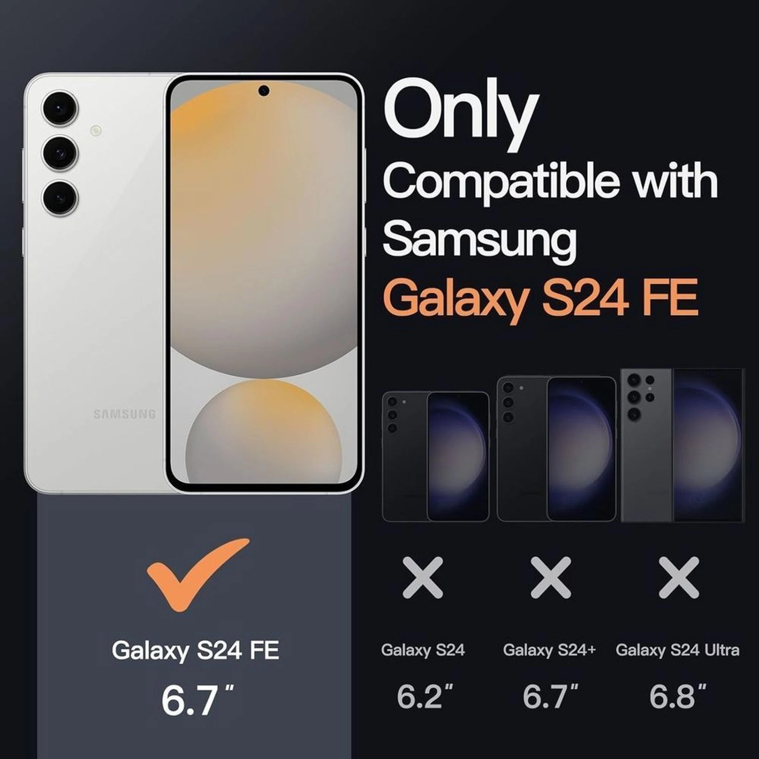 Lucid Phone Case - Clear + Screen Protector for Samsung S24 FE