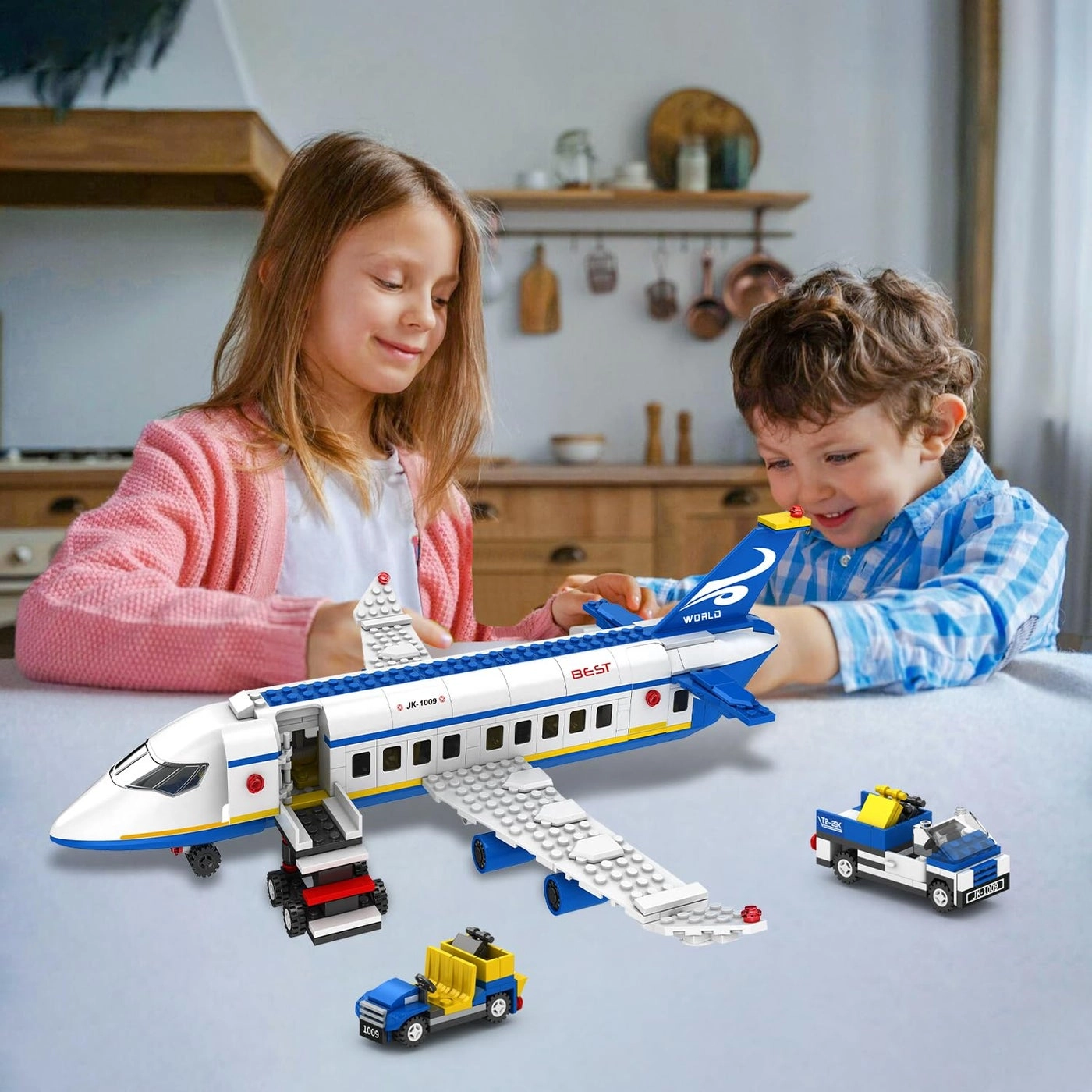 City Passenger Airplane Building Set - 516 pcs