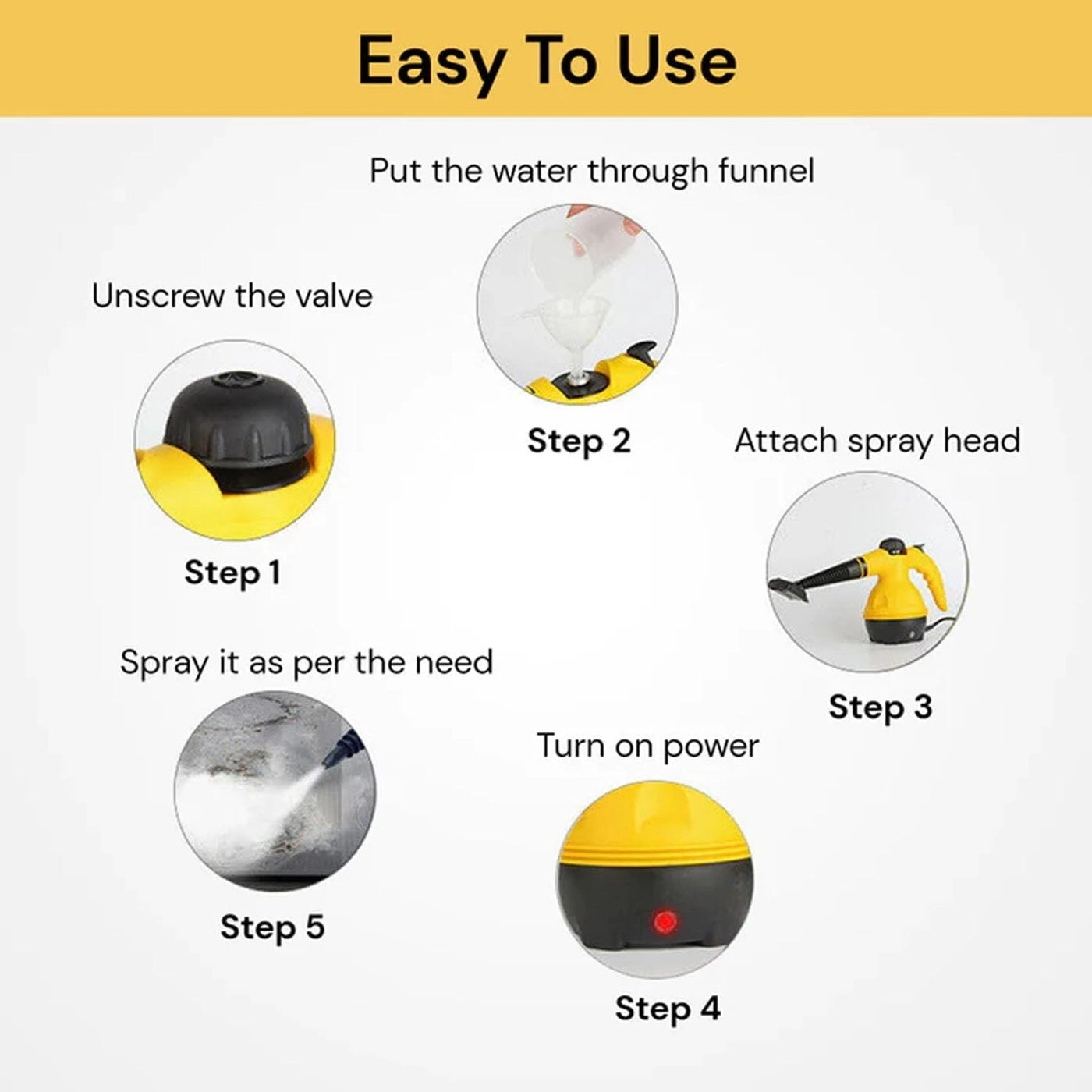 High Temperature Steam Cleaner - 1000W Handheld