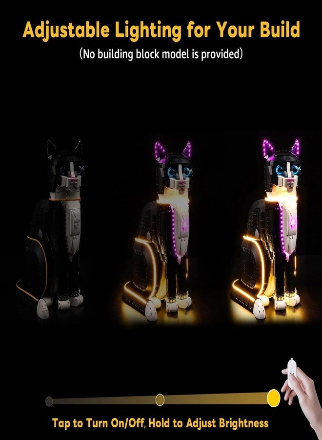 LED Light Kit - Compatible with Lego Tuxedo Cat 21349 Touch Control Dimming