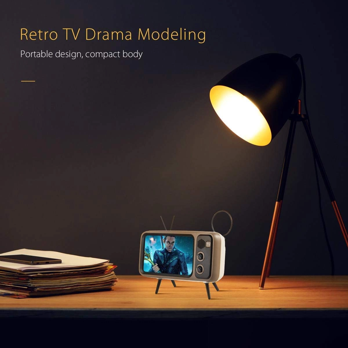 Retro TV Style Stand Holder - Cartoon Desktop Universal for iPhone X 6 7 8 Plus Xs 14 13 11 Pro Max