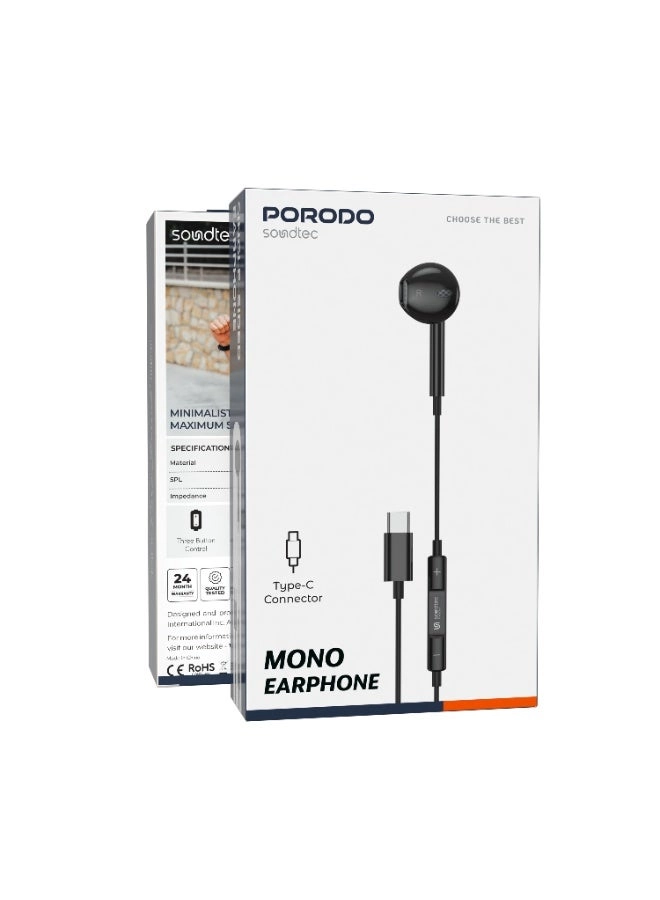 Type-C Mono In-Ear Earphones Wired Earphone