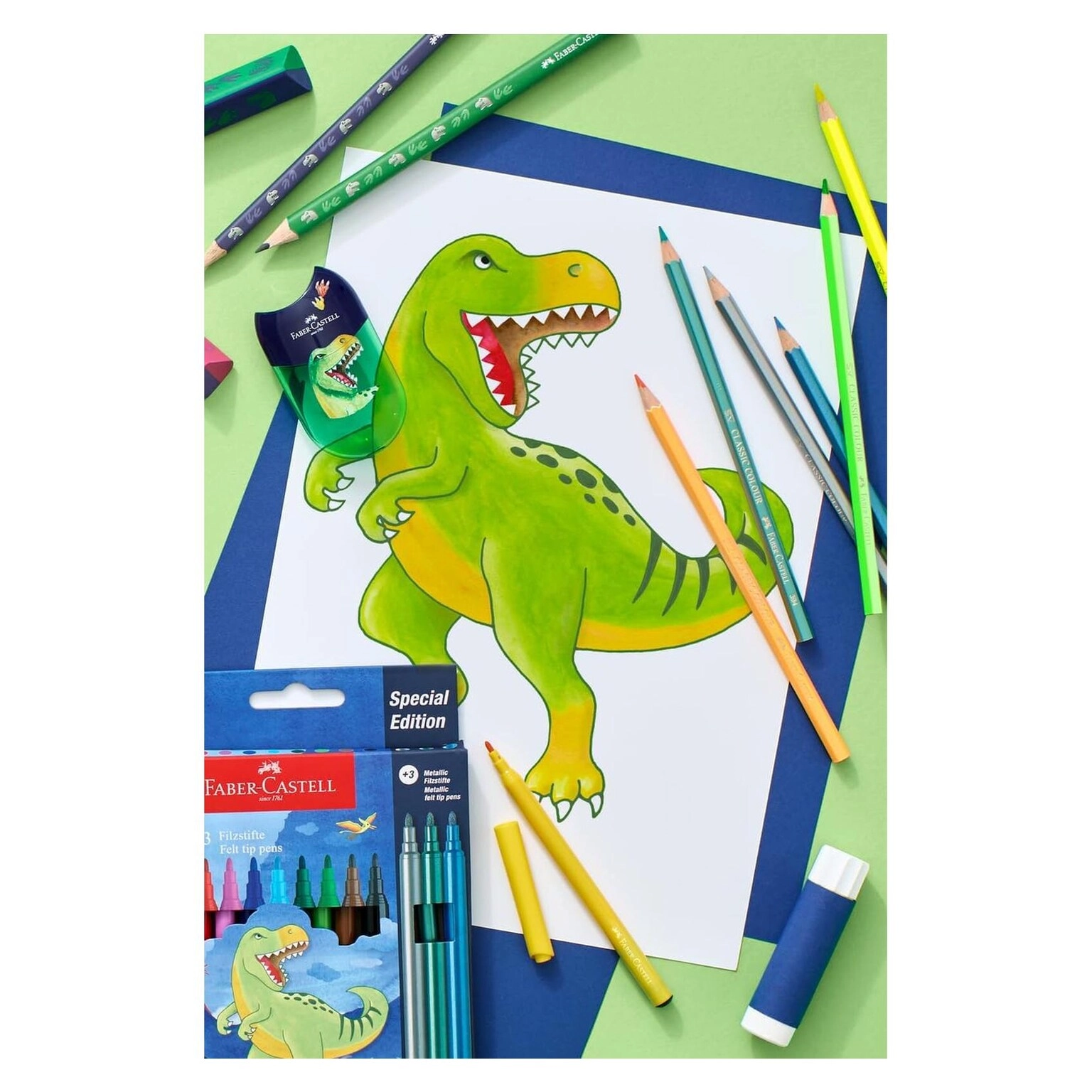 Dinosaur Colour Pencils - 13 Colours