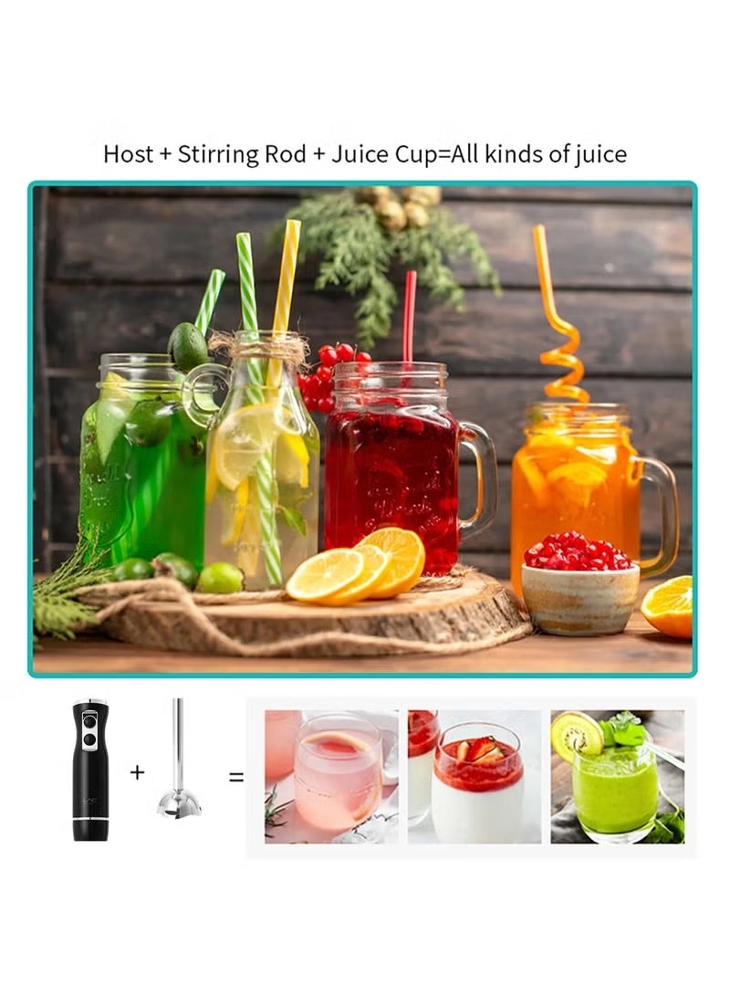 4-in-1 Hand Blender Set - 4-Blade Stainless Steel Chopper & Whisk