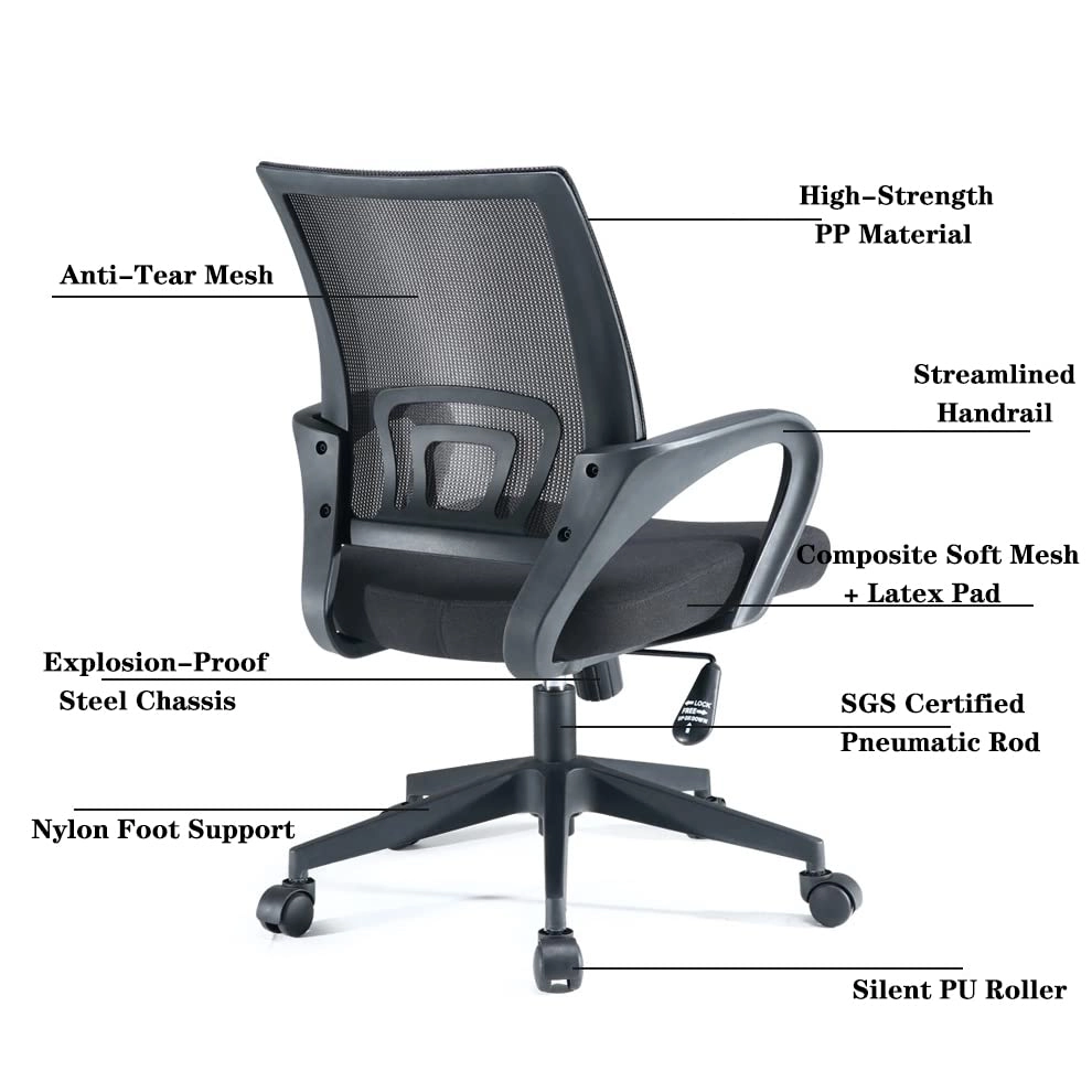 Desk Chair - PU Leather Brown High Back