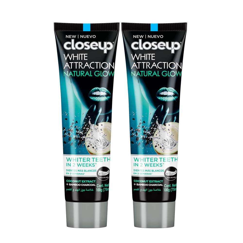 closeup Coconut Extract + Bamboo Charcoal Toothpaste 2 x 75ml
