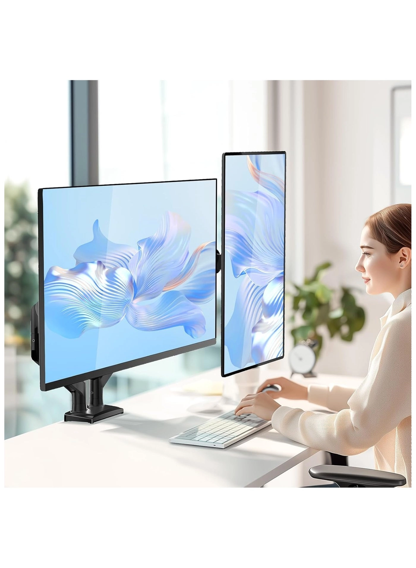 Dual Monitor Mount - 2 Monitors 32" 100x100mm