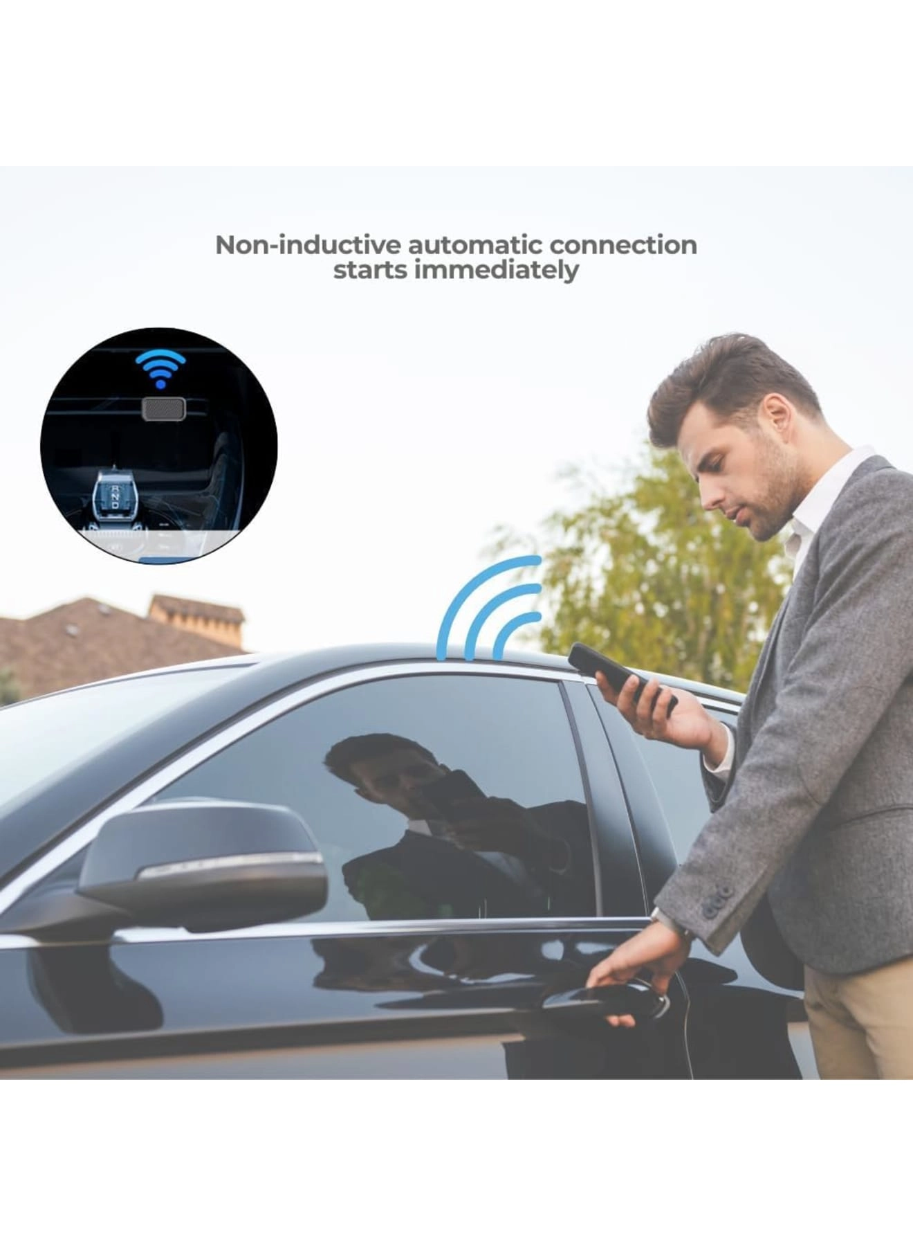 Wireless CarPlay Adapter - 2-in-1 Mini Plug and Play Low Latency