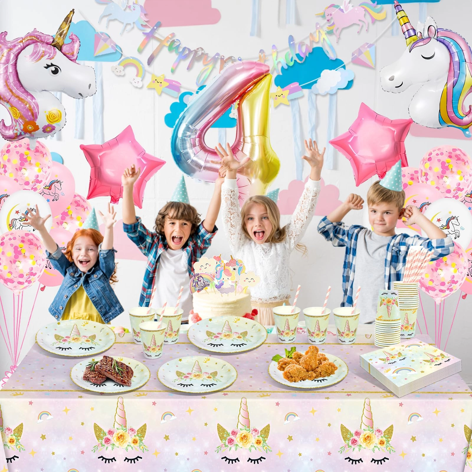 Unicorn Party Decorations - 16 Guests Birthday