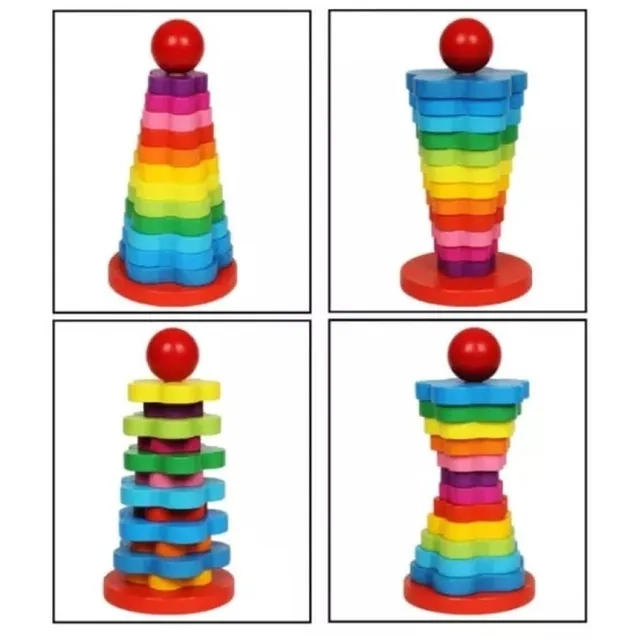 Rainbow Stacking Tower - 3 + 3Pc