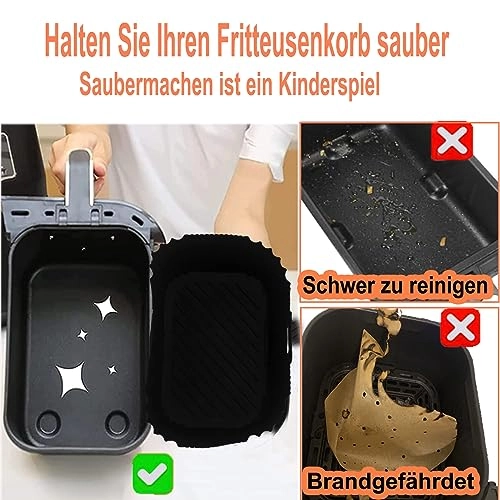 Dual Zone Hot Air Fryer Accessories - 100% food grade silicone 6-piece