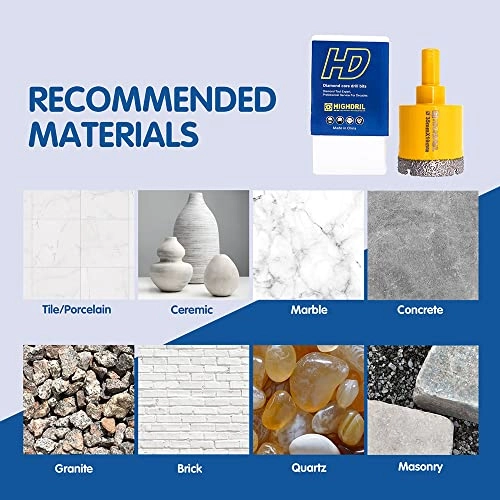 Dry Diamond Core Drill Bit - 35mm Concrete Granite Marble Glass Porcelain Tile Masonry Brick