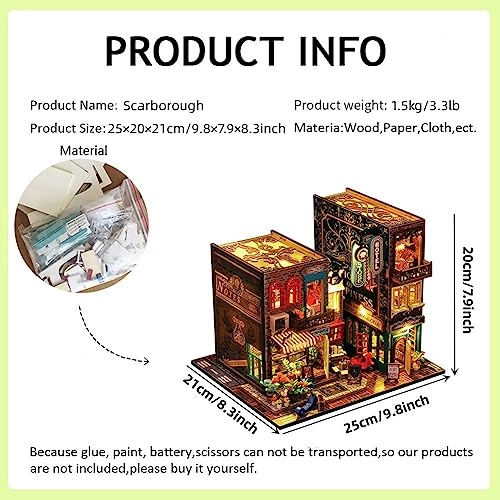 3D Wooden Puzzle Bookshelf Insert - Library of Books 1:24