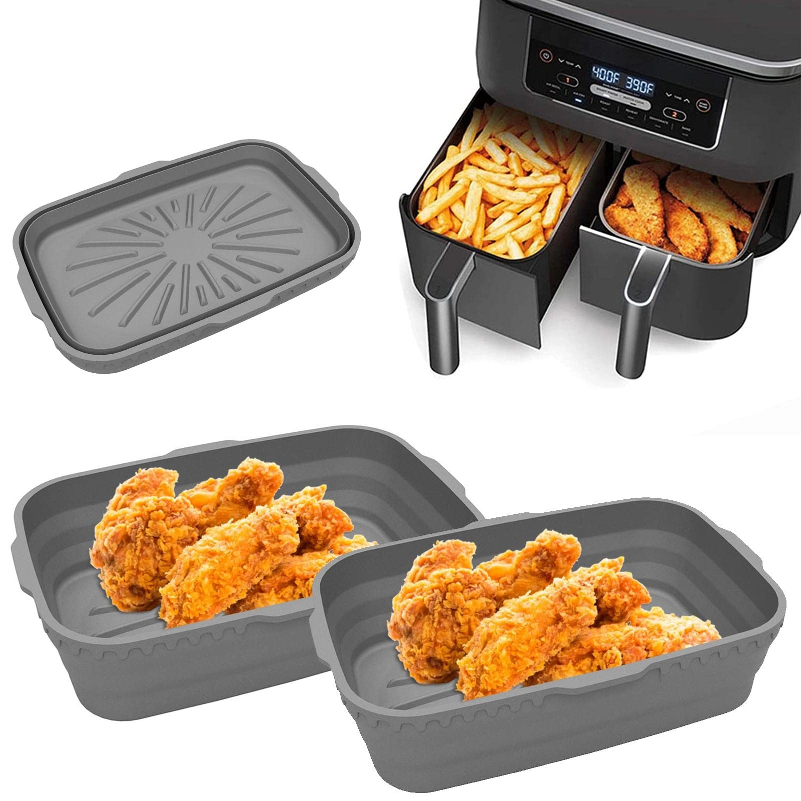 Foldable Air Fryer Liner - food-grade silicone 2Pcs