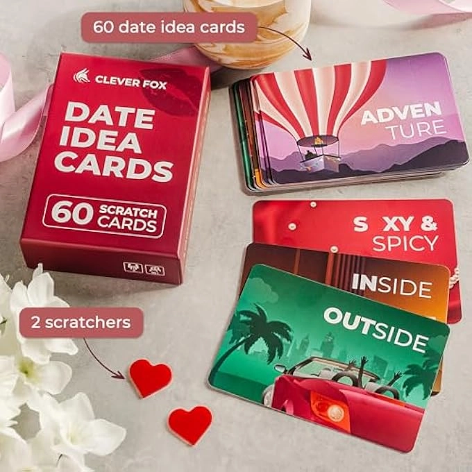 DATE IDEA CARDS - 60 Scratch Off Card Deck Date Night Ideas