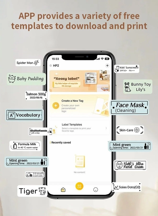 Portable Bluetooth Label Maker - Thermal Printing 12mm