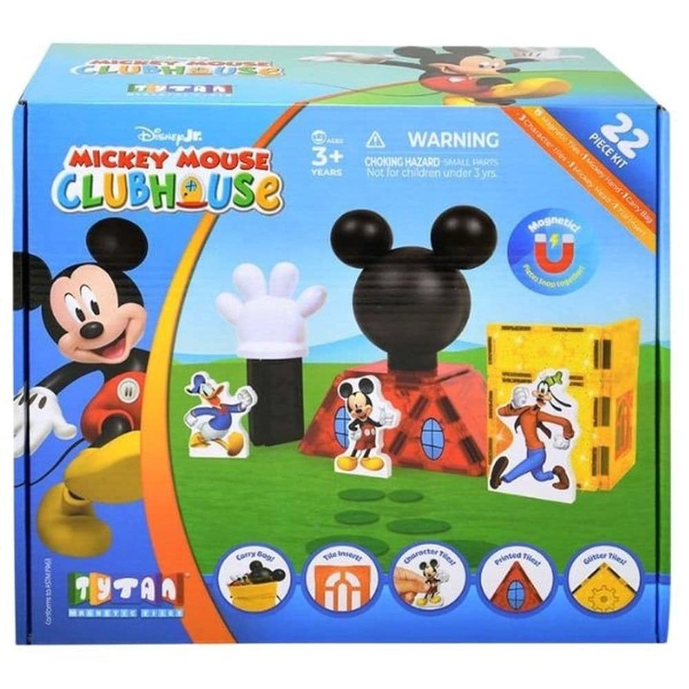 Tytan Toys Mickey Mouse Clubhouse Magnetic Character Tiles - Mickey Donald Goofy 22 pcs