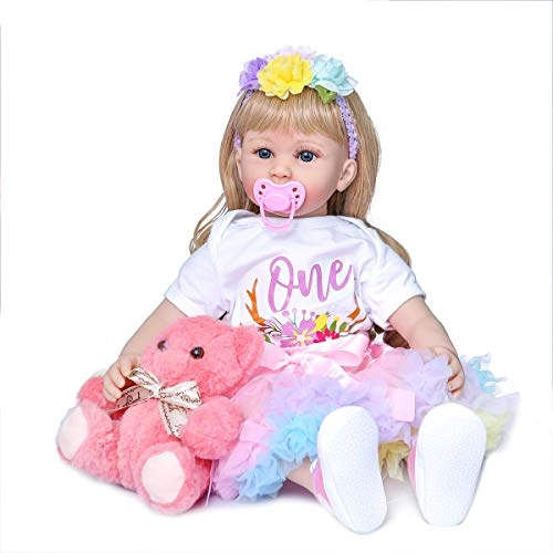 Reborn Baby Doll - 24" Vinyl Long Hair Ages 3+ Gift Box Set