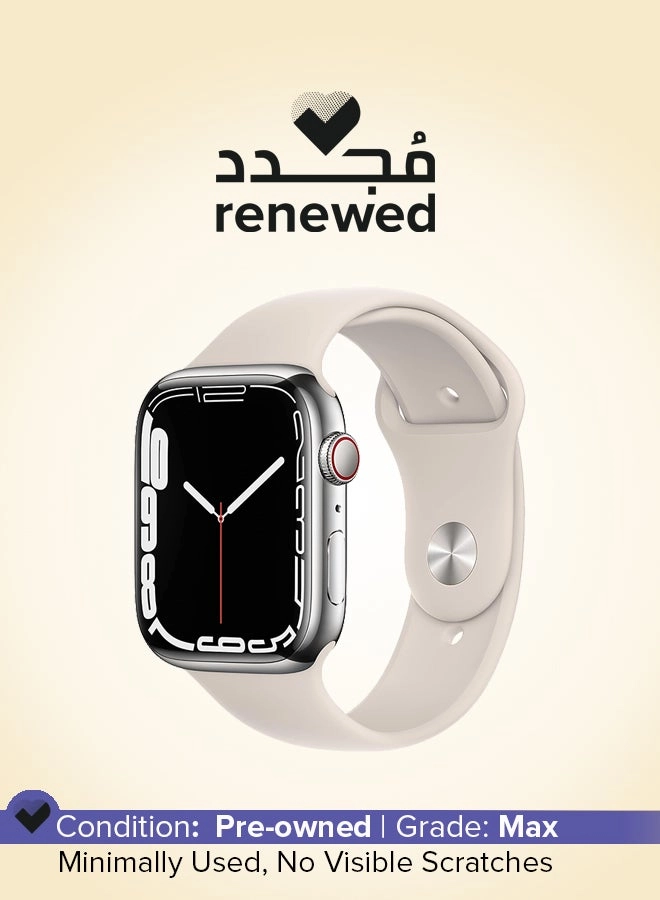 (Renewed) Watch Series 7 45mm Stainless Steel Cellular GPS
