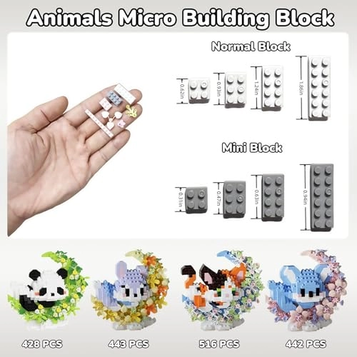 Micro Building Block Sets - Fox Pig Dog Cat Animal, Cartoon